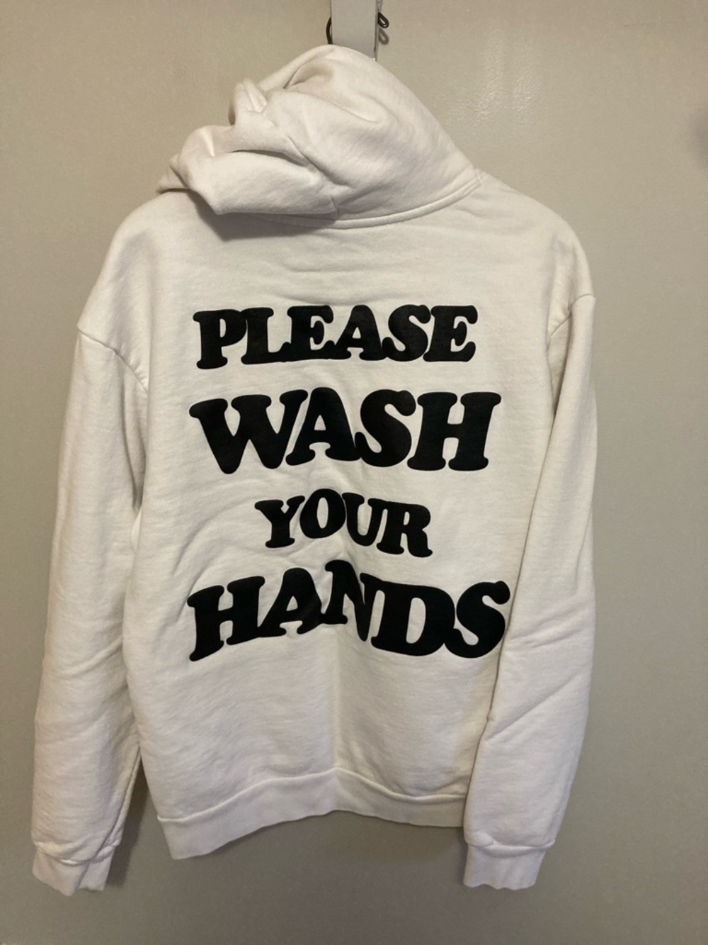TALENTLESS Please Wash Your Hands White and Black Hoodie Sweatshirt, Size Medium - Picture 2 of 7